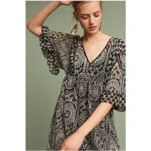 Anthropologie AKEMI + KIN Brooke Eyelet Dress Swing Dress Flutter Sleeves ~ 2